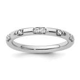 14k White Gold Stackable Expressions White Topaz and Diamond Ring